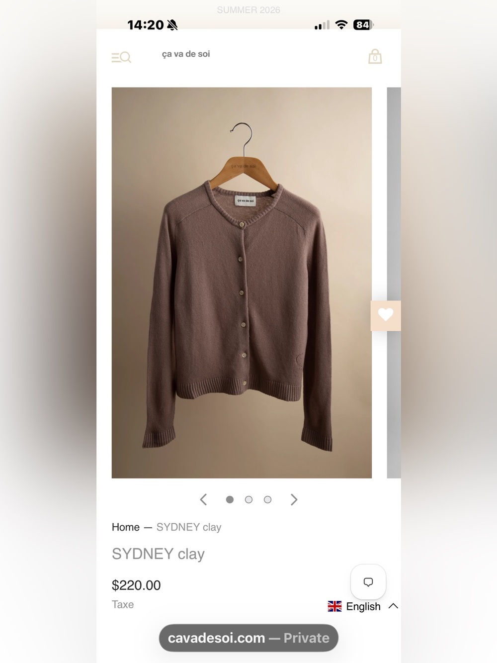 Final Price- No Offers! Ca Va de Soi Brown Crewneck Merino Cardigan- Size S/M